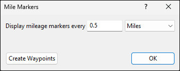 Mile Markers dialog