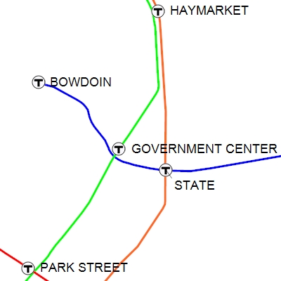 MBTA subway map created in ExpertGPS using a custom waypoint / placemark symbol